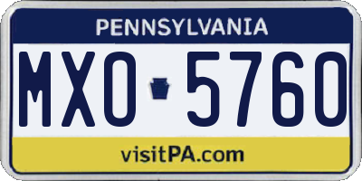 PA license plate MXO5760