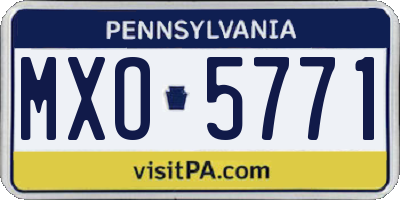 PA license plate MXO5771