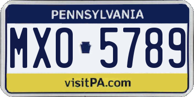 PA license plate MXO5789