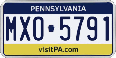 PA license plate MXO5791