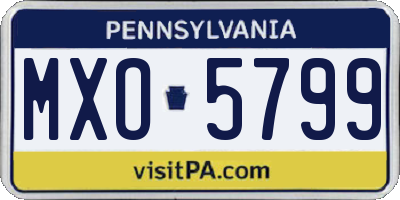 PA license plate MXO5799