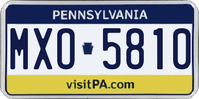 PA license plate MXO5810