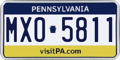 PA license plate MXO5811