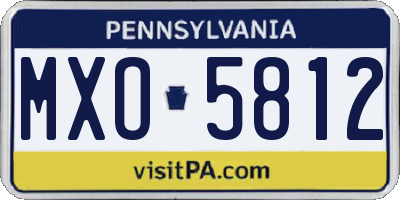 PA license plate MXO5812