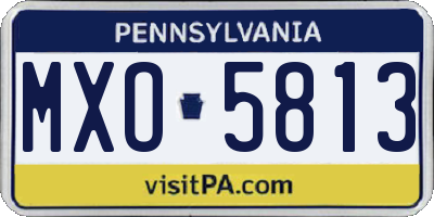 PA license plate MXO5813