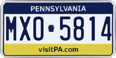 PA license plate MXO5814