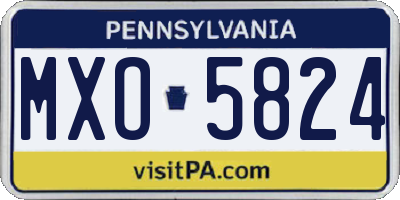 PA license plate MXO5824