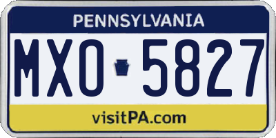 PA license plate MXO5827