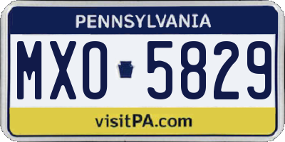 PA license plate MXO5829