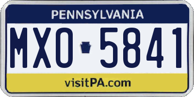PA license plate MXO5841