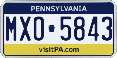 PA license plate MXO5843