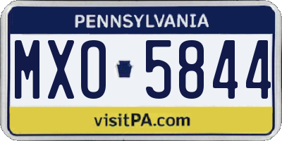 PA license plate MXO5844