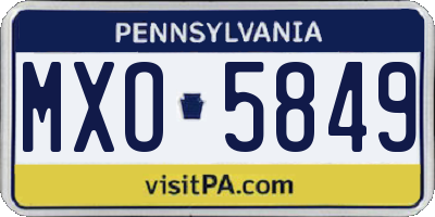 PA license plate MXO5849