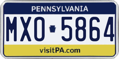 PA license plate MXO5864