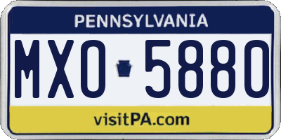 PA license plate MXO5880
