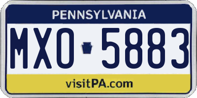 PA license plate MXO5883