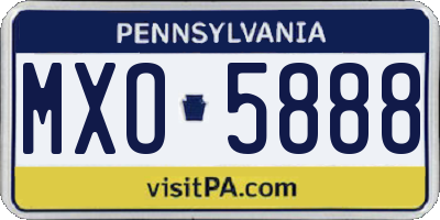 PA license plate MXO5888