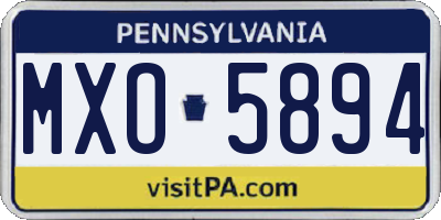 PA license plate MXO5894