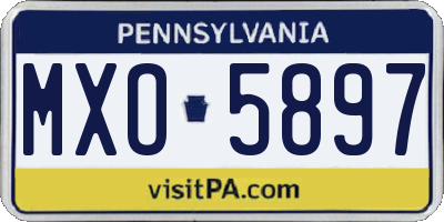 PA license plate MXO5897