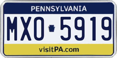 PA license plate MXO5919