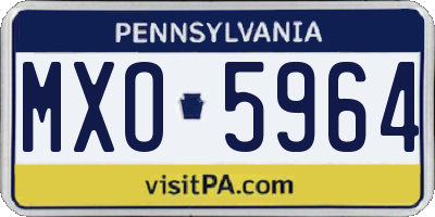 PA license plate MXO5964