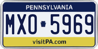 PA license plate MXO5969