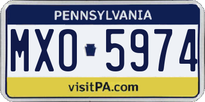 PA license plate MXO5974