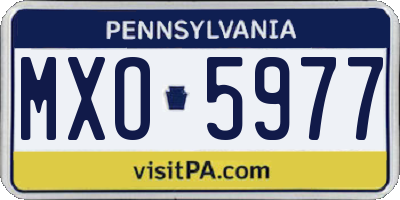 PA license plate MXO5977