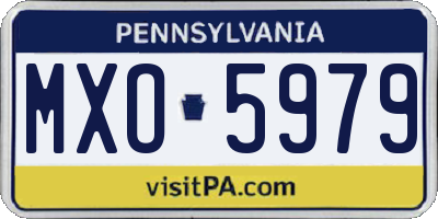 PA license plate MXO5979