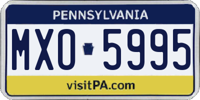 PA license plate MXO5995