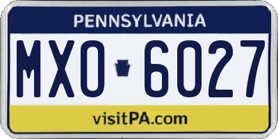 PA license plate MXO6027