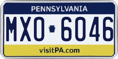 PA license plate MXO6046