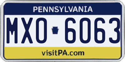 PA license plate MXO6063