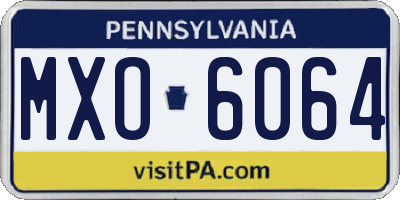 PA license plate MXO6064