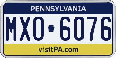 PA license plate MXO6076