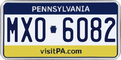 PA license plate MXO6082