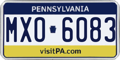 PA license plate MXO6083