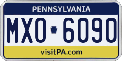 PA license plate MXO6090