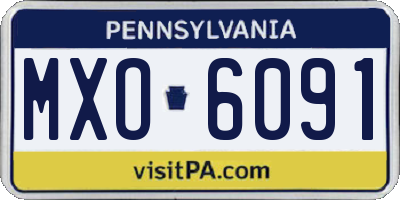 PA license plate MXO6091