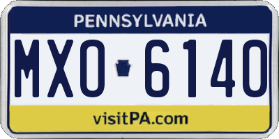PA license plate MXO6140