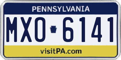 PA license plate MXO6141
