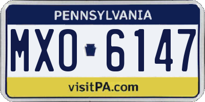 PA license plate MXO6147