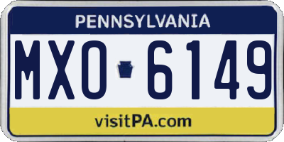 PA license plate MXO6149