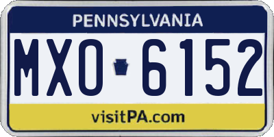 PA license plate MXO6152