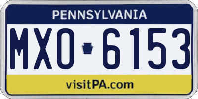 PA license plate MXO6153