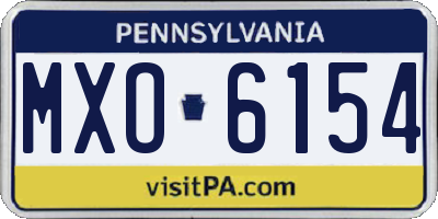 PA license plate MXO6154