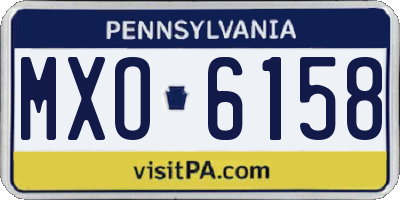 PA license plate MXO6158
