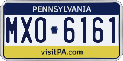PA license plate MXO6161
