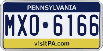 PA license plate MXO6166