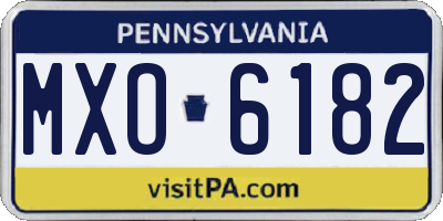 PA license plate MXO6182